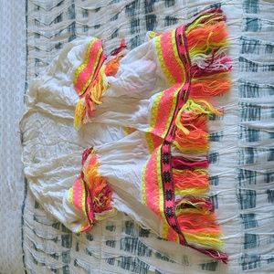 ASOS muslin + bright tassels cover up - size US 6-8